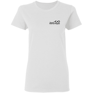G500L Ladies' 5.3 oz. Cotton T-Shirt w/Motto on Back